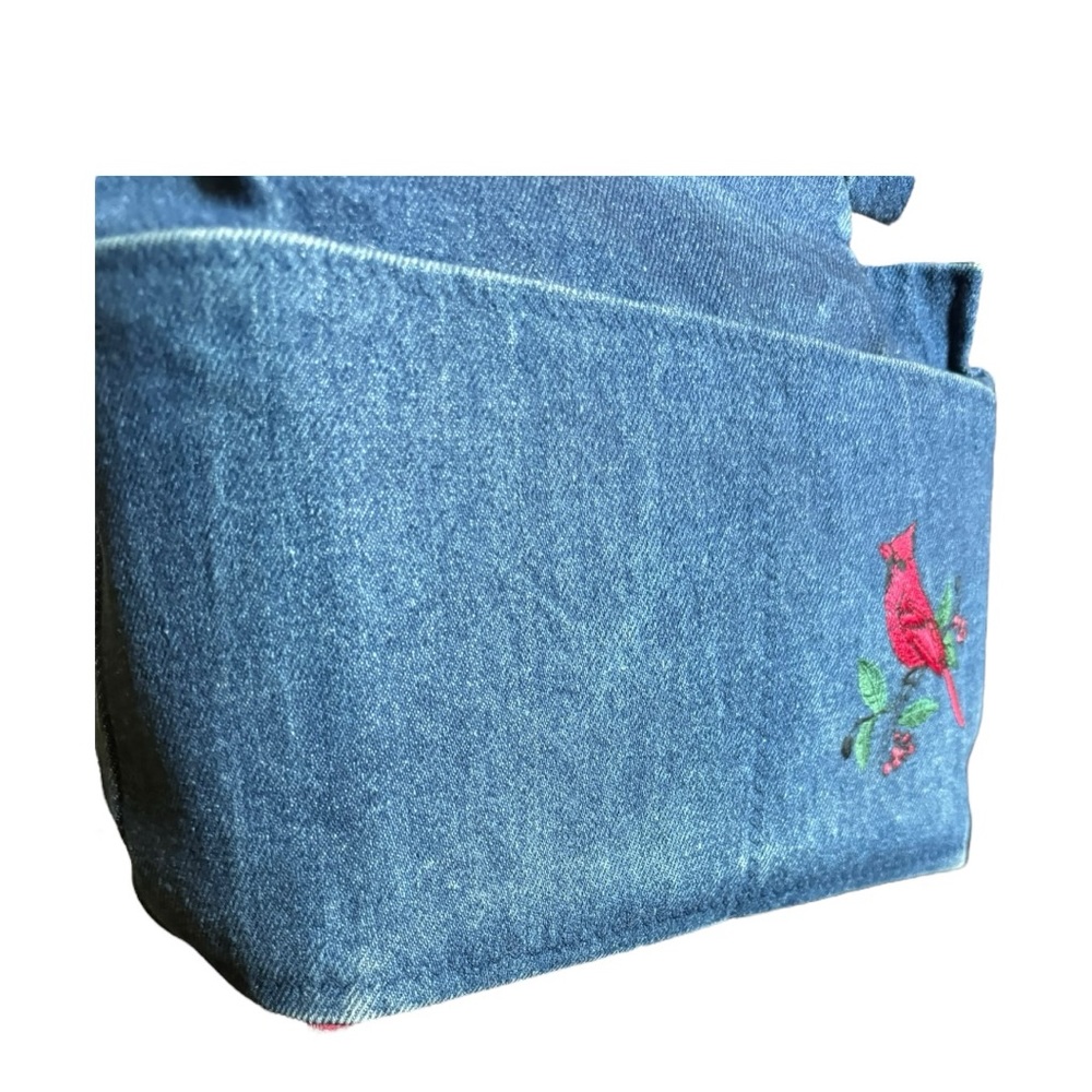 Bag Lady Embroidered Denim Cardinal Spring Bag - Picture 15 of 15